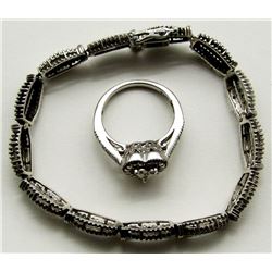 7" BRACELET + SZ 7 RING TOTAL 9.8 DWT
