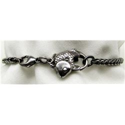 FISH STERLING BRACELET 8" TOTAL 8.6 DWT