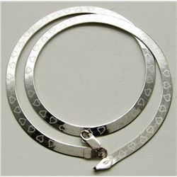 16" STERLING BRACELET WITH HEART DESIGN