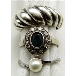 LOT OF 3 SILVER RINGS SIZES 5-6 TOTAL 5.7 DWT