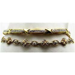 LOT OF 2 STERLING BRACELETS 7" EACH