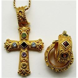 28" STERLING CHAIN + PENDANT + EARRINGS