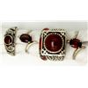 Image 2 : 5-BLING RINGS WITH DEEP RED STONE ACCENTS