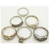 Image 2 : 6-STERLING BLING RINGS WITH CLEAR STONE ACCENT