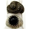 Image 1 : 2-THICK STERLING RINGS (1)BLACK ONYX