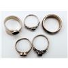 Image 2 : 5-STERLING RINGS WITH BLACK ONYX STONE ACCENTS