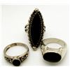 Image 1 : 3-STERLING RINGS WITH BLACK ONYX