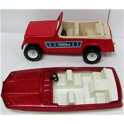 VINTAGE TONKA JEEPSTER & SPEED BOAT TOY