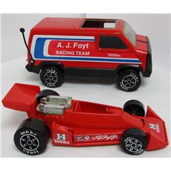 VINTAGE TONKA AJ FOYT RACING TEAM VAN & RACECAR