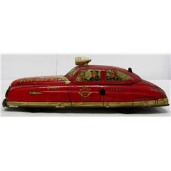 VINTAGE TIN TOY FIRE DEPT CAR NO 1 WIND UP