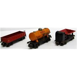 PRE-WAR LIONEL LINES TRAIN CARS - 3 TOTAL - METAL