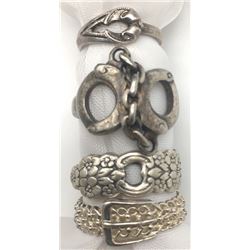 4-STERLING RINGS WITH DIFFERENT DESIGNS