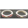 Image 2 : 2-STERLING RINGS WITH DEEP RED STONE PANELS