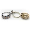 Image 2 : 3-STERLING RINGS WITH CZ/CLEAR STONE ACCENTS