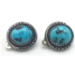 PAIR OF NAVAJO STERLING EARRINGS WITH