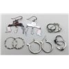 Image 1 : 5-PAIRS OF STERLING DANGLY AND HOOP EARRINGS