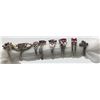 Image 2 : 8-ANTIQUE STERLING RINGS WITH DEEP RED STONE
