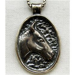 16 INCH STERLING NECKLACE WITH HORSE PENDANT