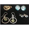 Image 1 : 4-PAIRS OF STELRING EARRINGS DIFF DESIGNS!