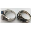 Image 2 : 2-STERLING RINGS WITH BLUE STONE ACCENTS