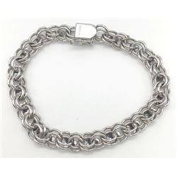 6 INCH STERLING HEART LINKED BRACELET