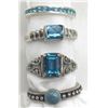 Image 1 : 4-STERLING RINGS WITH BLUE STONE ACCENTS