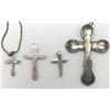 Image 2 : STERLING CHAIN WITH (4)CROSS PENDANTS