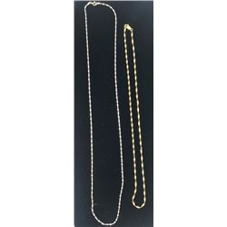 2-STERLING NECKLACE/CHAINS DIFF DESIGNS