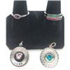 Image 1 : 3-BIRTHSTONE RINGS AND (2)BIRTHSTONE PENDANTS