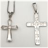 Image 1 : STERLNG CHAIN WITH (2)CROSS PENDANTS