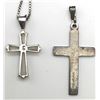 Image 2 : STERLNG CHAIN WITH (2)CROSS PENDANTS