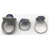 Image 2 : 3-ANTIQUE STERLING RINGS WITH BLACK ONYX