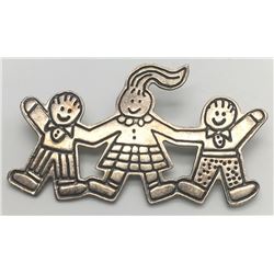 MEXICO STERLING CHILDREN BROOCH MARKED!
