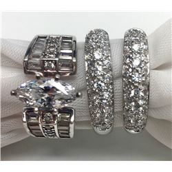 3-STERLING BLING RINGS WITH CZ/CLEAR STONE