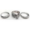Image 2 : 3-STERLING BLING RINGS WITH CZ/CLEAR STONE