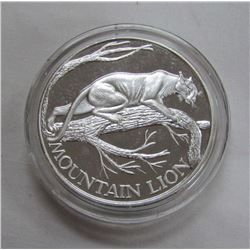 TWO TROY OUNCES .999 FINE SILVER - MOUNTAIN LION