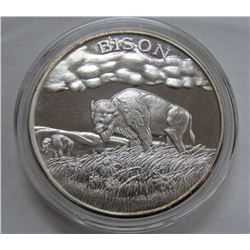 TWO TROY OUNCES .999 FINE SILVER -BISON