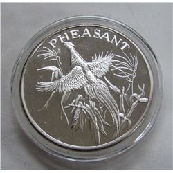 TWO TROY OUNCES .999 FINE SILVER - PHEASANT