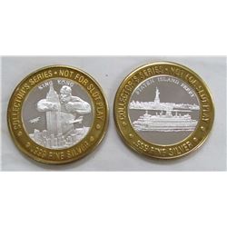 2-$10 GAMING CASINO TOKENS SILVER .999