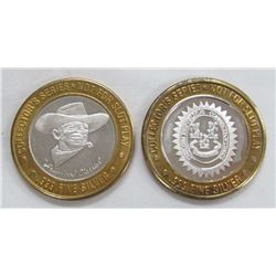 2-$10 GAMING CASINO TOKENS SILVER .999