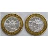Image 1 : 2-$10 GAMING CASINO TOKENS SILVER .999