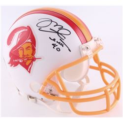 Mike Alstott Signed Buccaneers Throwback Mini-Helmet (Radtke COA)