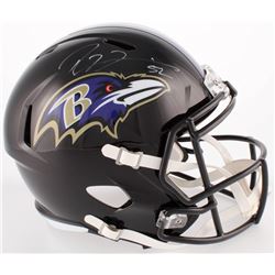 Ray Lewis Signed Ravens Full-Size Speed Helmet (Beckett COA)