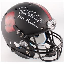 Jim Plunkett Signed Stanford Cardinal Black Full-Size Custom Matte Helmet Inscribed "1970 Heisman" (