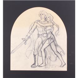 Greg Hildebrandt Signed 1981 "Clash of the Titans" 21x22.5 Custom Matted Original Sketch (PA LOA)