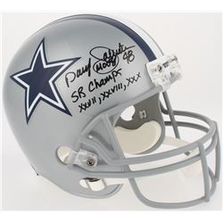 Daryl "Moose" Johnston Signed Cowboys Full-Size Helmet Inscribed "SB Champs XXVII, XXVIII, XXX" (Rad