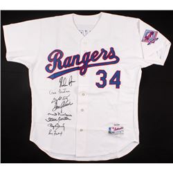 Hall of Famers LE Rangers Ryan Jersey Signed by (8) with Nolan Ryan, Roger Clemens, Don Sutton, Gayl