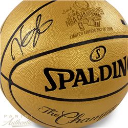 Kevin Durant Signed Golden State Warriors LE 2018 NBA "Back to Back" Finals Champions Gold Logo Bask