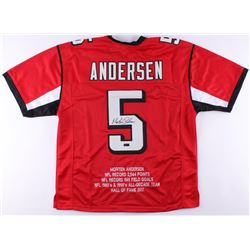 Morten Andersen Signed Falcons Career Highlight Stat Jersey (Radtke Hologram)