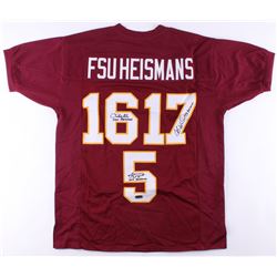 Charlie Ward, Chris Weinke,  Jameis Winston Signed Florida State Seminoles "FSU Heisman" Jersey with